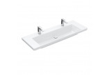 Vanity washbasin Villeroy & Boch Subway 3.0, 130x47cm, without overflow, 2 otwory na armaturę, Weiss Alpin CeramicPlus