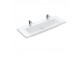 Vanity washbasin double Villeroy & Boch Subway 3.0, 130x47cm, z overflow, 2 otwory na armaturę, Weiss Alpin