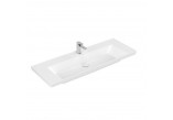 Vanity washbasin Villeroy & Boch Subway 3.0, 130x47cm, without overflow, otwór na armaturę, Weiss Alpin CeramicPlus