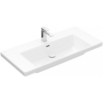 Vanity washbasin Villeroy & Boch Subway 3.0, 130x47cm, z overflow, otwór na armaturę, Weiss Alpin