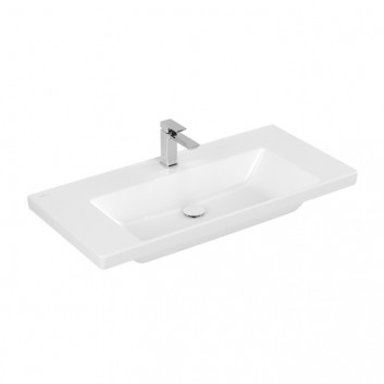 Vanity washbasin Villeroy & Boch Subway 3.0, 130x47cm, z overflow, otwór na armaturę, Weiss Alpin