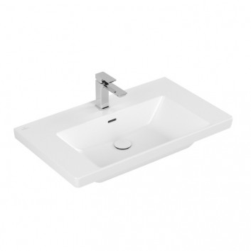 Vanity washbasin Villeroy & Boch Subway 3.0, 100x47cm, z overflow, otwór na armaturę, Weiss Alpin