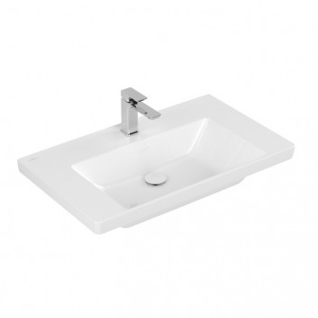 Vanity washbasin Villeroy & Boch Subway 3.0, 100x47cm, z overflow, otwór na armaturę, Weiss Alpin