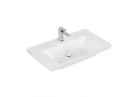 Vanity washbasin Villeroy & Boch Subway 3.0, 80x47cm, without overflow, otwór na armaturę, Weiss Alpin CeramicPlus