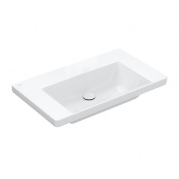 Vanity washbasin Villeroy & Boch Subway 3.0, 80x47cm, without overflow, without hole na armaturę, Weiss Alpin