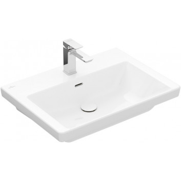 Vanity washbasin Villeroy & Boch Subway 3.0, 80x47cm, z overflow, otwór na armaturę, Weiss Alpin