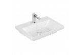 Vanity washbasin Villeroy & Boch Subway 3.0, 65x47cm, without overflow, otwór na armaturę, Stone White CeramicPlus