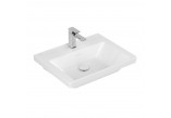 Vanity washbasin Villeroy & Boch Subway 3.0, 60x47cm, without overflow, otwór na armaturę, Weiss Alpin CeramicPlus