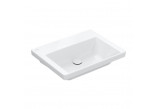 Vanity washbasin Villeroy & Boch Subway 3.0, 60x47cm, without overflow, without hole na armaturę, Weiss Alpin CaremicPlus