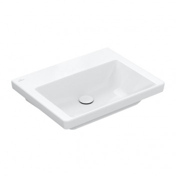 Vanity washbasin Villeroy & Boch Subway 3.0, 65x47cm, without overflow, without hole na armaturę, Weiss Alpin