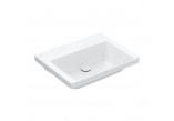 Vanity washbasin Villeroy & Boch Subway 3.0, 60x47cm, without overflow, without hole na armaturę, Stone White CaremicPlus
