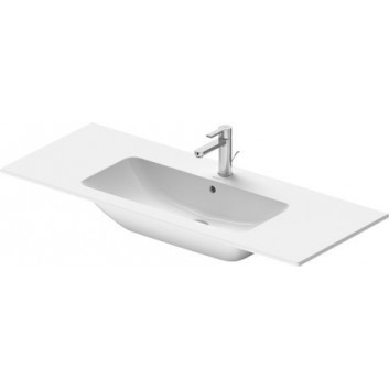 Vanity washbasin Duravit ME by Starck, 1230x490mm, z overflow, battery hole, white