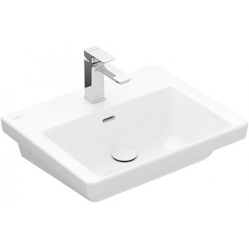 Vanity washbasin Villeroy & Boch Subway 3.0, 60x47cm, z overflow, otwór na armaturę, Weiss Alpin