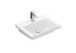 Wall-hung washbasin/vanity Villeroy & Boch Subway 3.0, 55x44cm, without overflow, otwór na armaturę, Stone White CeramicPlus