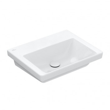 Wall-hung washbasin Villeroy & Boch Subway 3.0, 55x44cm, z overflow, otwór na armaturę, Weiss Alpin