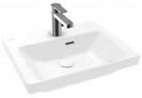 Wall-hung washbasin/vanity Villeroy & Boch Subway 3.0, 50x40cm, z overflow, otwór na armaturę, Weiss Alpin CeramicPlus