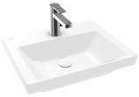 Wall-hung washbasin/vanity Villeroy & Boch Subway 3.0, 50x40cm, without overflow, otwór na armaturę, Weiss Alpin CeramicPlus
