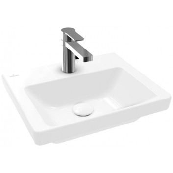 Wall-hung washbasin Villeroy & Boch Subway 3.0, 50x40cm, z overflow, otwór na armaturę, Weiss Alpin