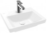 Wall-hung washbasin/vanity Villeroy & Boch Subway 3.0, 45x37cm, without overflow, otwór na armaturę, Weiss Alpin CeramicPlus