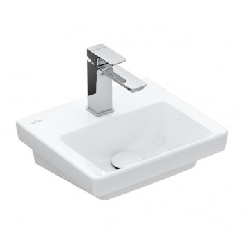 Wall-hung washbasin/vanity Villeroy & Boch Subway 3.0, 45x37cm, z overflow, otwór na armaturę, Weiss Alpin