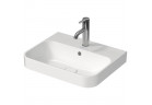 Countertop washbasin Duravit Happy D.2, 50x40xm, overflow, 1 battery hole, zawór Push-Open, powłoka WonderGliss, white