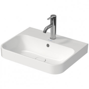 Countertop washbasin Duravit Happy D.2, 50x40xm, overflow, 1 battery hole, zawór Push-Open, white