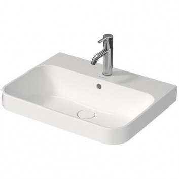 Countertop washbasin Duravit Happy D.2, 50x40xm, overflow, 1 battery hole, zawór Push-Open, white