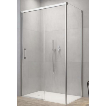 Front for shower cabin Radaway Nes 8 Black KDS I 140, door right, glass transparent, 1400x2000mm, black profil