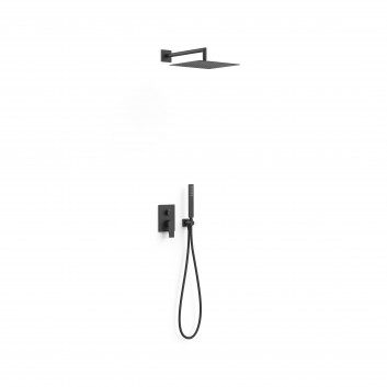 Shower set concealed Tres Project with head shower 30x30 cm - black mat