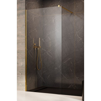 Shower cabin Walk-In Radaway Modo New Black II Factory 50, glass transparent, wys. 200cm, profil black- sanitbuy.pl