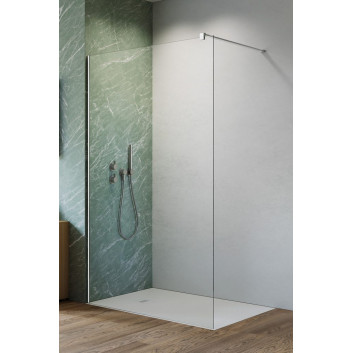 Door sliding walk-in Radaway Furo Black, right, with wall, 90x200cm, glass transparent, profil black