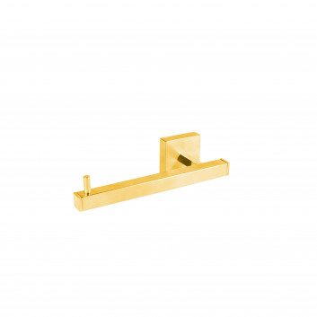 Toilet paper holder Tres Caudro-Tres, wall mounted, without cover, 24-K gold matowe