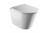 Wall-hung wc WC Omnires Tampa, 52x36cm, bezkołnierzowa, with soft-close WC seat, white shine