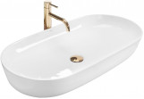 Countertop washbasin Rea Cleo, 81x41cm, without overflow, śnieżnobiały