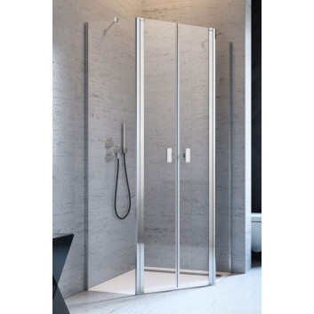 Shower cabin symmetric Radaway Nes Black PTJ 80x80cm, door left, glass transparent, profil chrome