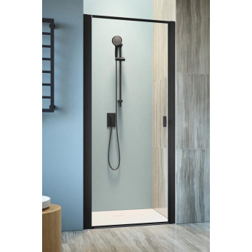 Front for shower cabin Radaway Nes 8 Black KDS I 140, door left, glass transparent, 1400x2000mm, black profil