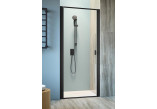 Door shower for recess installation Radaway Nes 8 Black DWJ I 80 Frame, left, glass transparent, 800x2000mm, black profil