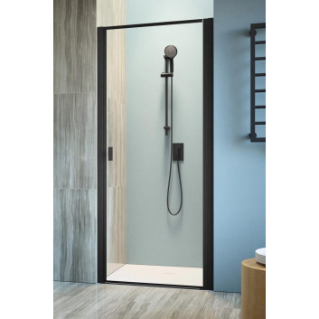 Front for shower cabin Radaway Nes 8 Black KDS I 140, door left, glass transparent, 1400x2000mm, black profil