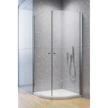 Quadrant shower enclosure Radaway Essenza New Black PDD 90 part right 86.7-88-2x200cm, profil black, glass transparent
