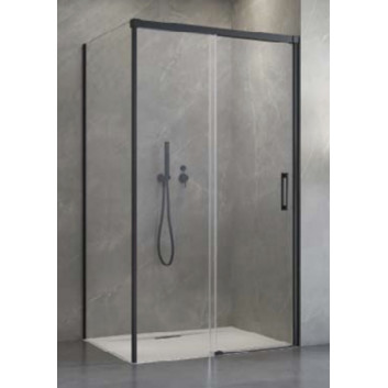 Front for shower cabin Radaway Nes 8 Black KDS I 140, door right, glass transparent, 1400x2000mm, black profil