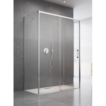 Front for shower cabin Radaway Idea Black KDS 160, door right, glass transparent, 1600x2005mm, profil black