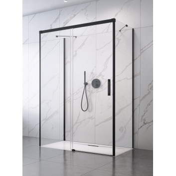 Front for shower cabin Radaway Idea Black KDS 160, door right, glass transparent, 1600x2005mm, profil black