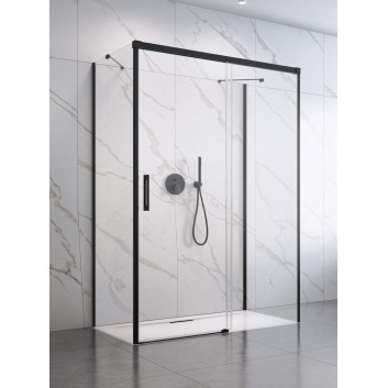 Front for shower cabin Radaway Idea Black KDS 160, door right, glass transparent, 1600x2005mm, profil black