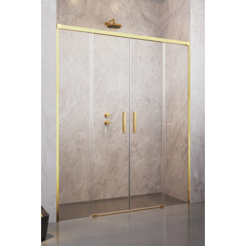 Door shower for recess installation Radaway Idea Gold DWJ, right, 160cm, sliding, glass transparent, profil gold