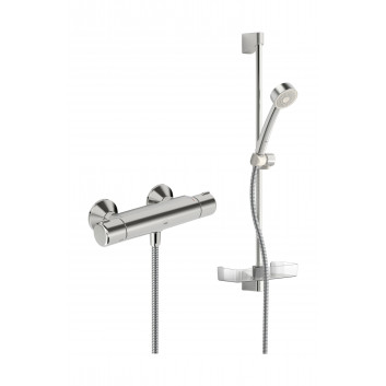Mixer shower Oras Nova, thermostatic, wall mounted, with shower set, chrome
