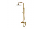 Thermostatic system shower Omnires Contour, wall mounted, 2 wyjscia wody, overhead shower round 250mm, handshower 1-functional, gold szczotkowany
