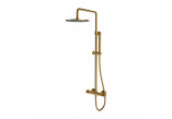 Thermostatic system shower Omnires Contour, wall mounted, 2 wyjscia wody, overhead shower round 250mm, handshower 1-functional, gold szczotkowany