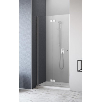 Door shower for recess installation Radaway Essenza Pro White DWJ 130, left, 1300x2000mm, white profile