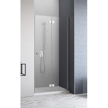 Door shower for recess installation Radaway Essenza Pro White DWJ 130, left, 1300x2000mm, white profile