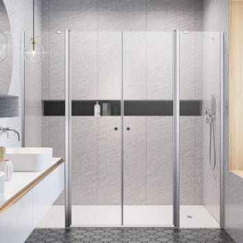 Door shower for recess installation Radaway Eos DWD I 120, saloon type, 1200x1970mm, profil chrome